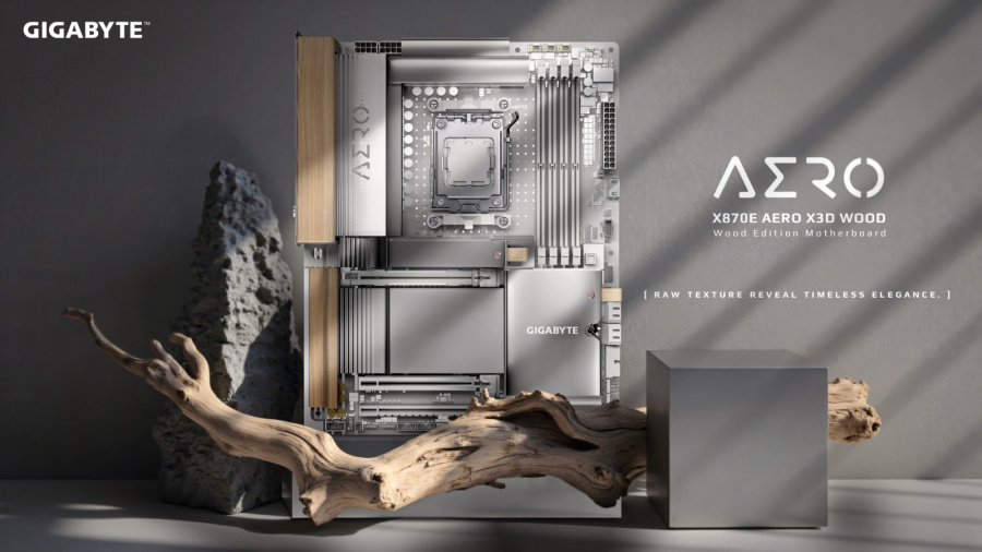 X870E AERO X3D WOOD
شركة جيجابايت تطرح ماذربورد خشبية تجمع بين التصميم الطبيعي والتكنولوجيا المتقدمة


